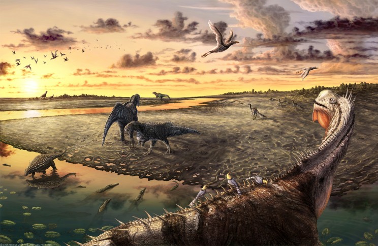 Mill Canyon Dinosaur Trackway Paleoscape by Brian Engh